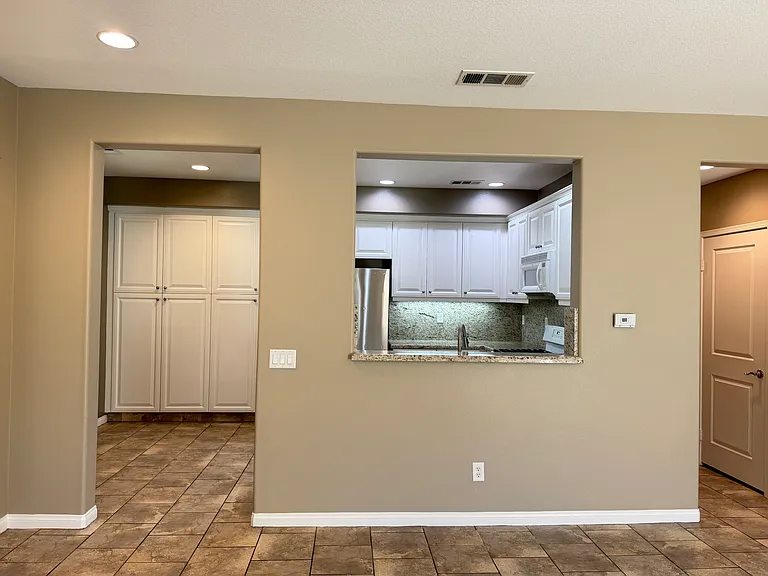 View of kitchen from living room