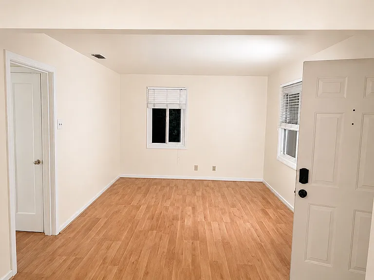 Open, bright living room layout