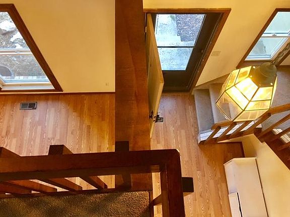 view looking down from loft