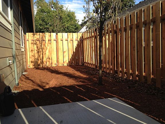 Private fenced in yard