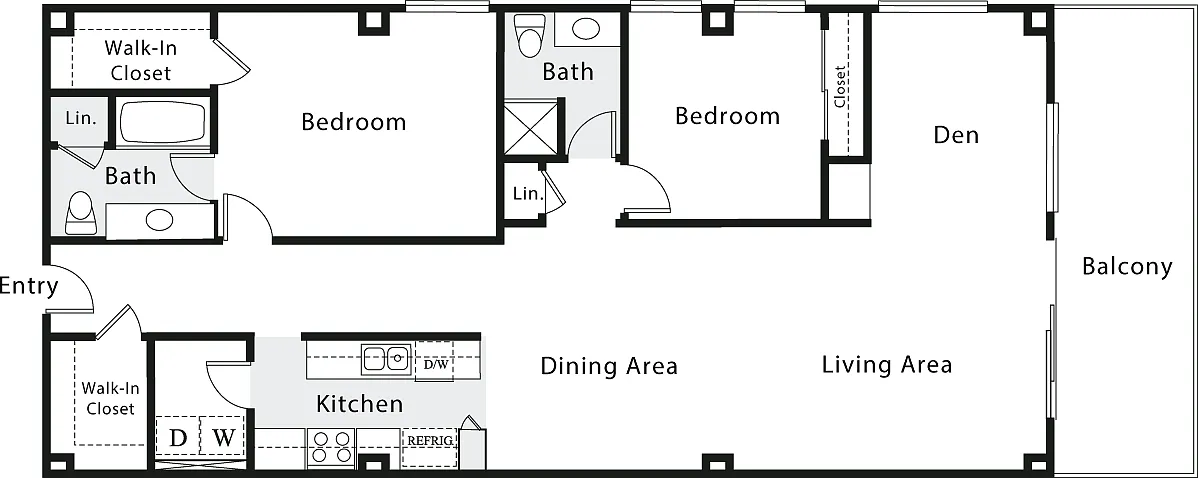 Floor plan 2 Bedrooms J