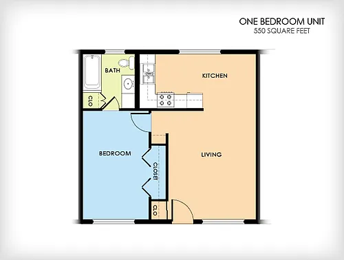 Floor plan One-Bedroom