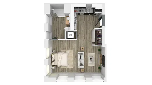 Floor plan 5th Floor One Bedroom ADA