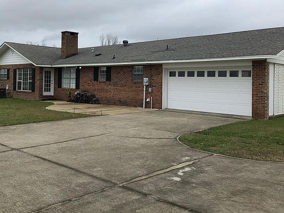 Garage entrance and patio