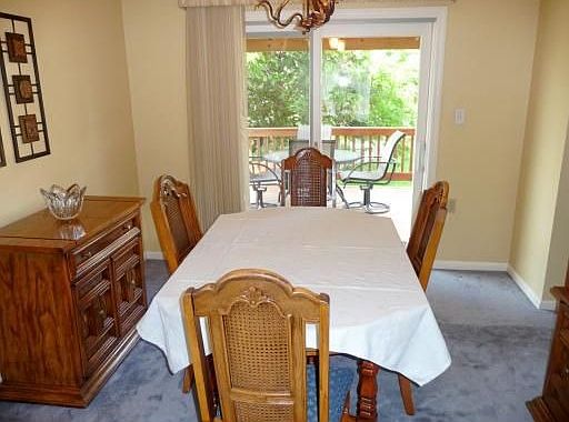 Dining Room w/Sliding Door to Deck