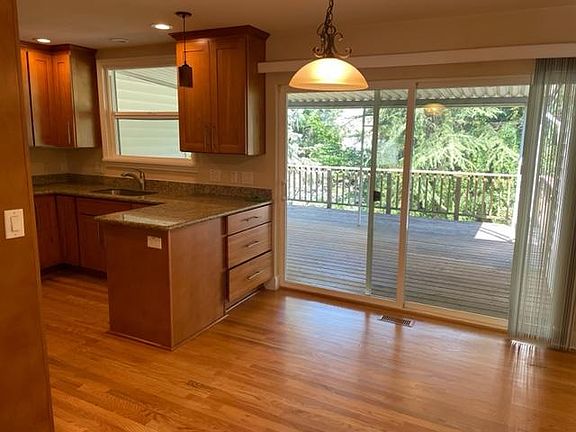 Dining area overlooking covered deck