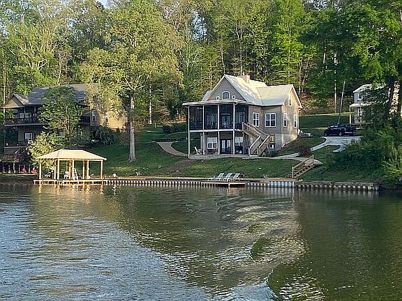 Lakeside view of home 