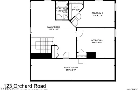 Upstairs floor plan.