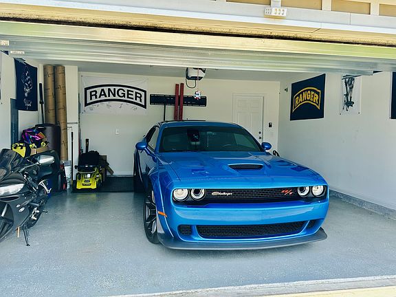 2 car garage with epoxy floors.