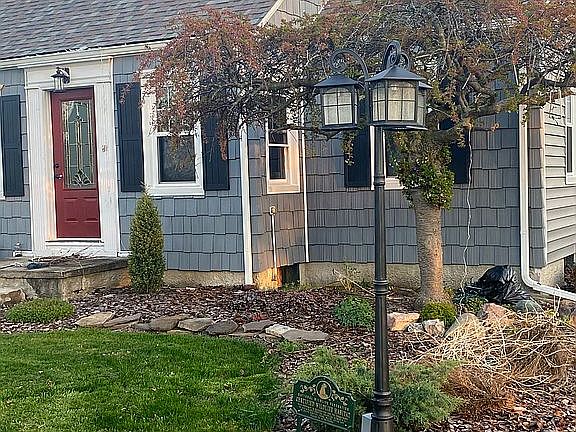 Garden Beds and Lamp Post