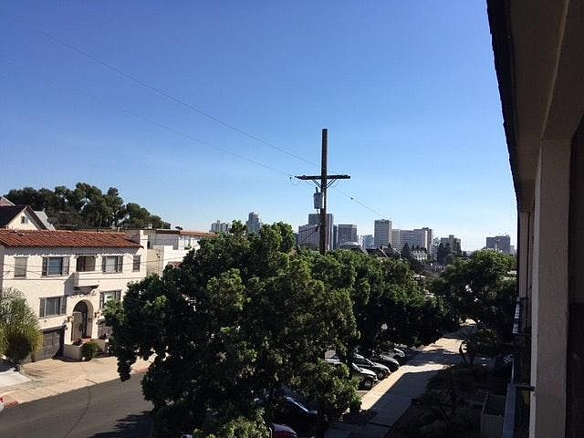 View downtown from balcony