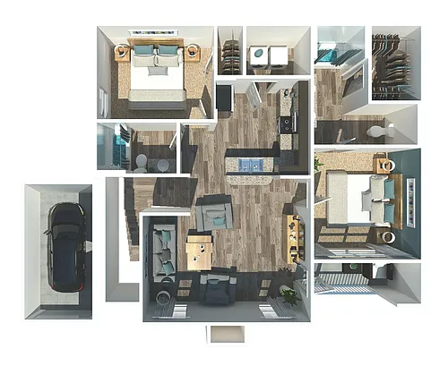Floor plan B2G - Two Bedroom, Two Bathroom