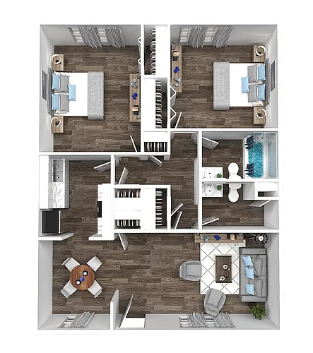 Floor plan 2 Bedroom 1.5 Bath