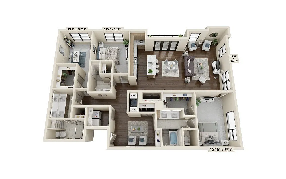Floor plan 3 bedroom 3 bath