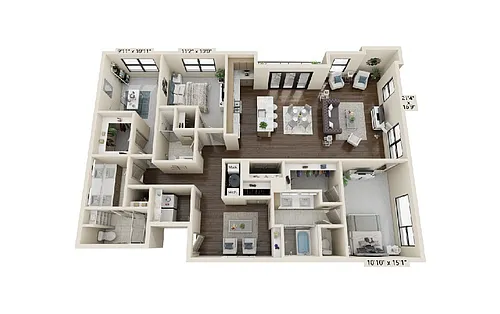 Floor plan 3 bedroom 3 bath