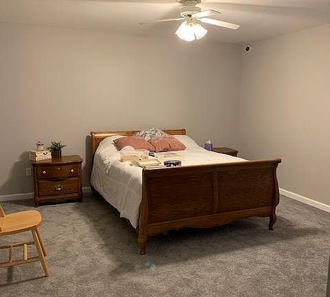 large master bedroom with egress window