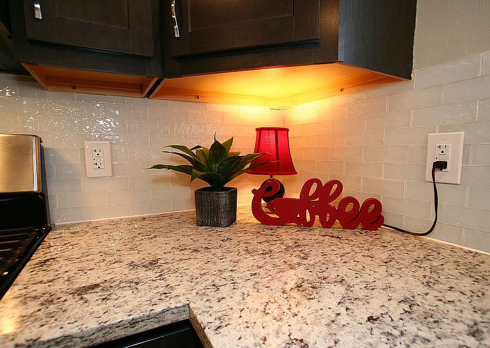 Solid granite countertops.