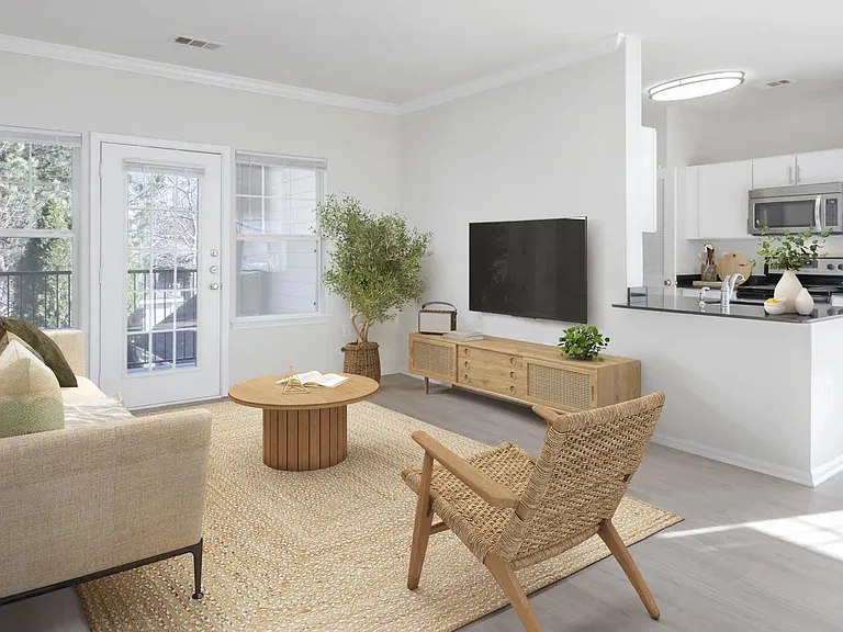 Living Space with Hardwood Flooring