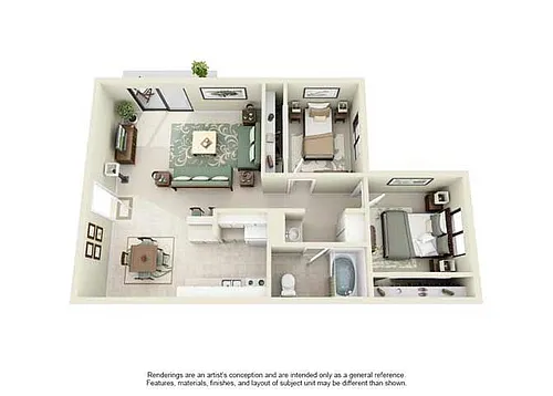 Floor plan 2 BED 1 BATH