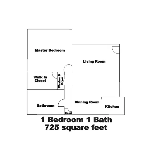 Floor plan 1 BEDROOM 1 BATHROOM