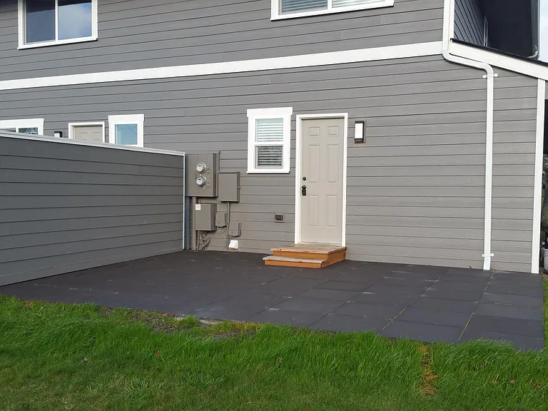 Back door and patio area