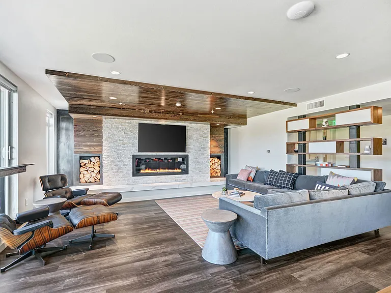 Cozy up to the fire in our 7th floor Apex Club