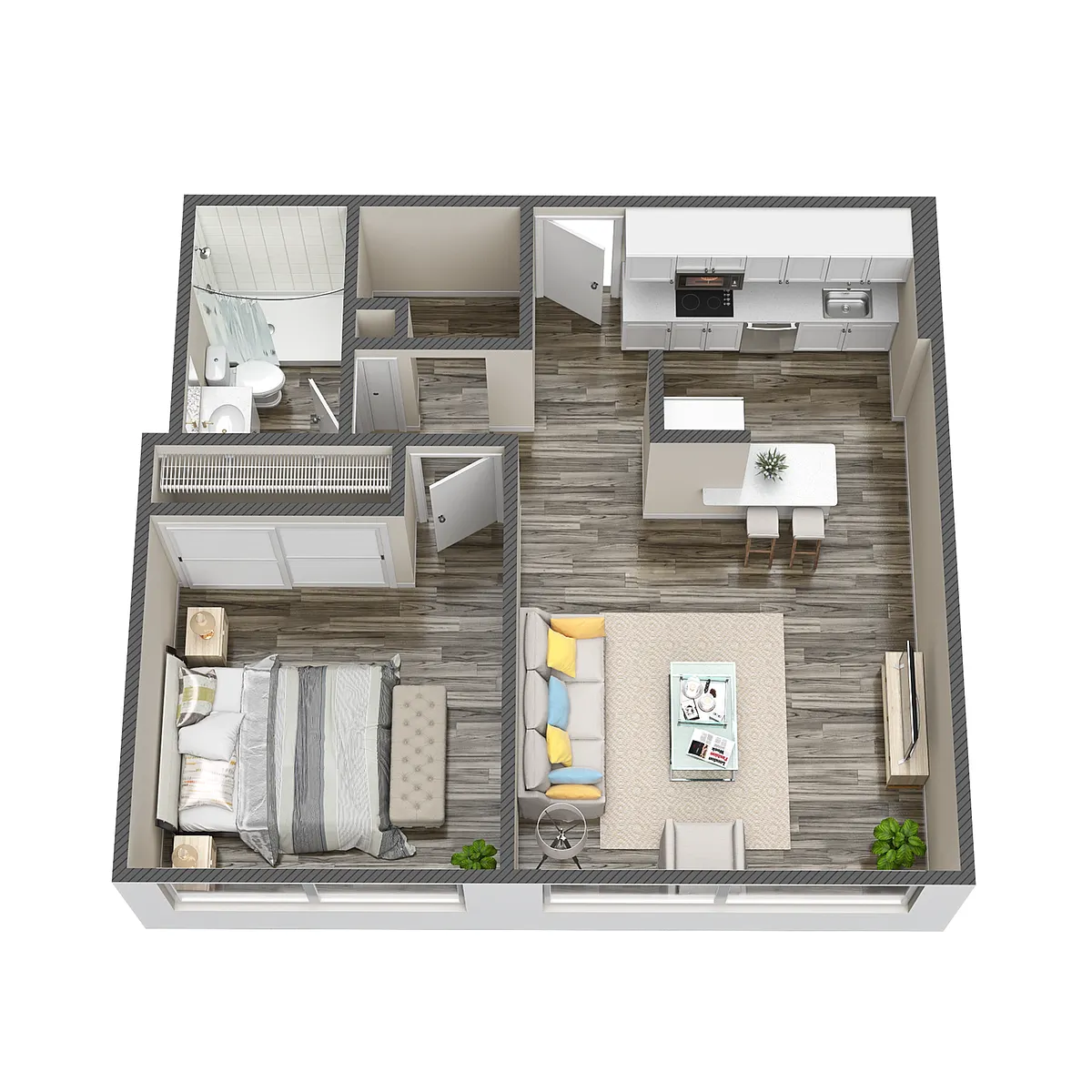 Floor plan 1 Bedroom East Tower Premium
