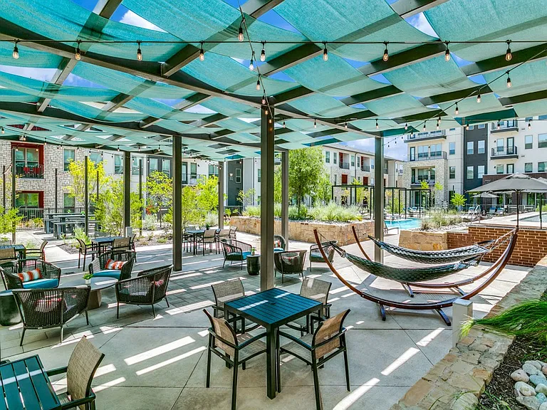 Shaded lounge area