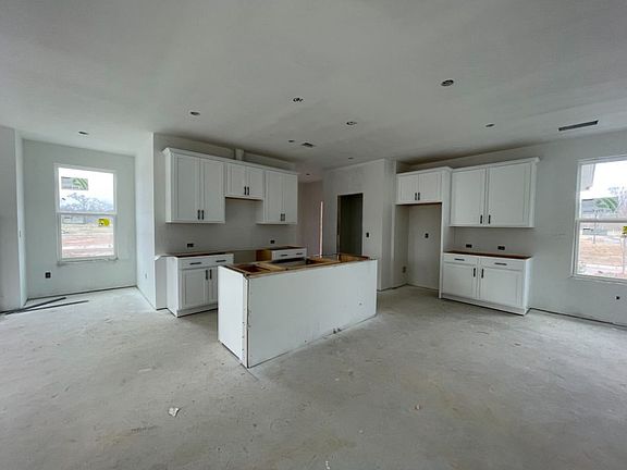 Kitchen construction progress.