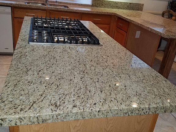 new granite counters in kitchen