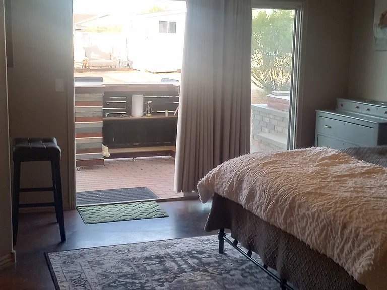 Primary suite to patio area.