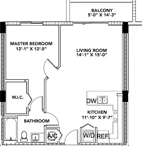 Model A | 1 Bedroom, 1 Bath Model A | 1 Bedroom, 1 Bath