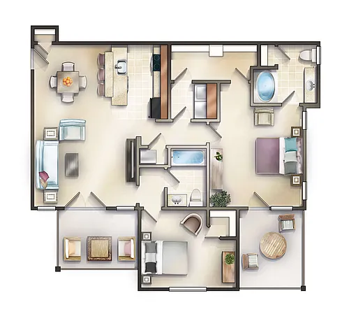 Floor plan The Belvedere with Balconies