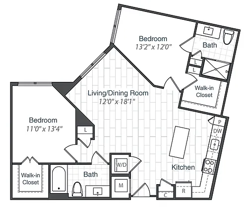 Floor plan B1-1013