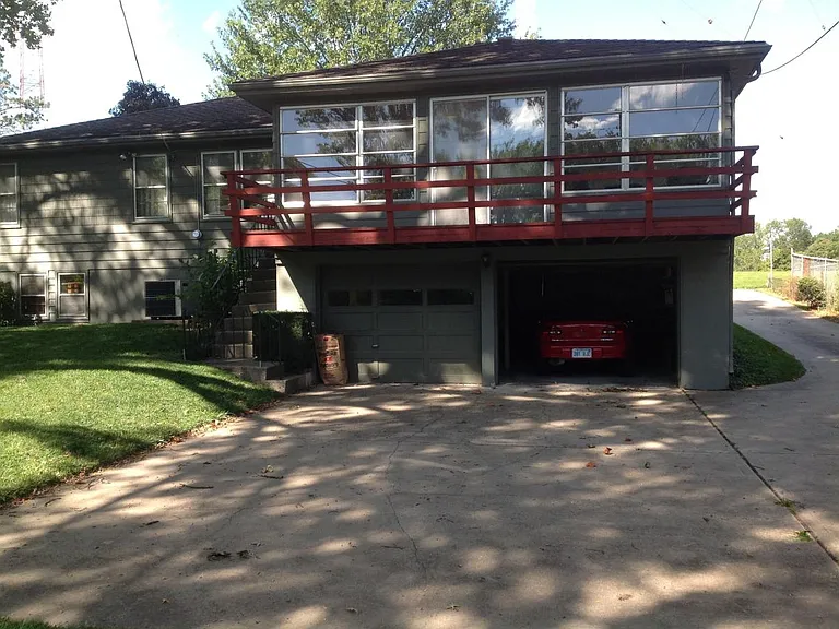Back of house. Two car garage