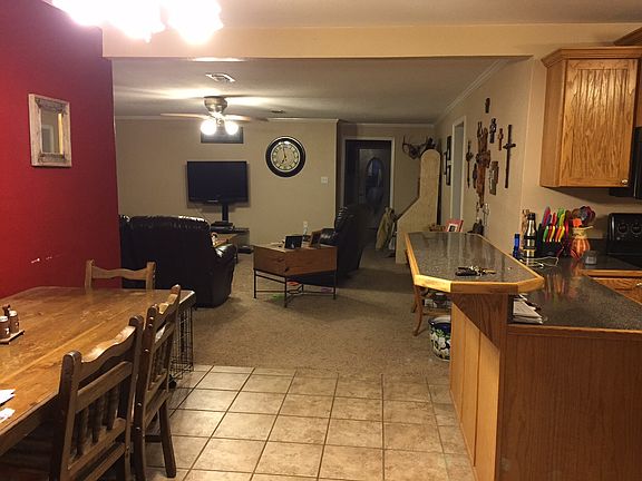 Kitchen into living room