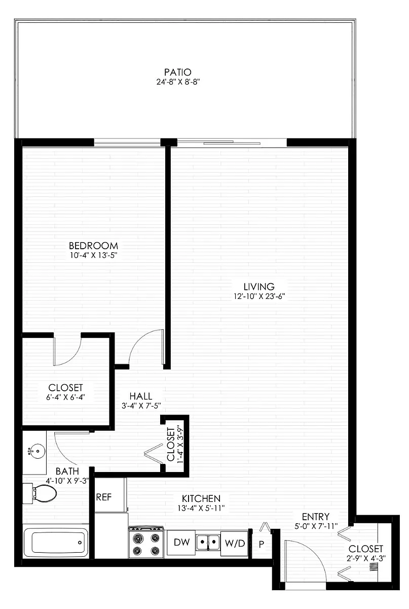 Floor plan 1 Bed X 1 Bath