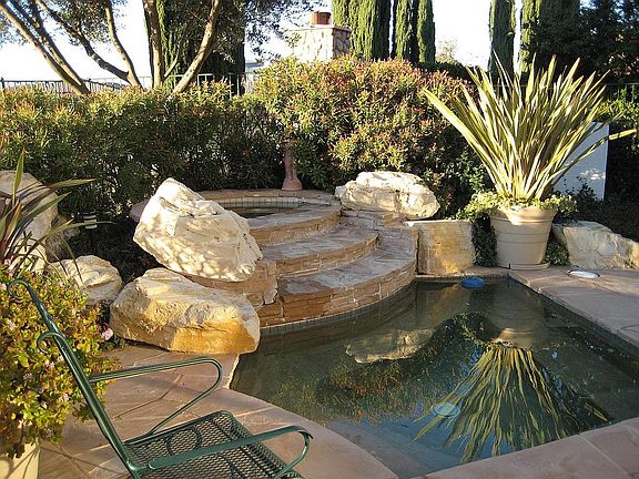 Backyard Spa & Waterfall