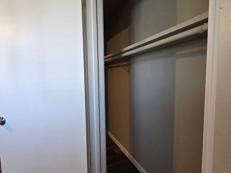 Master closet view. Wall to wall space.