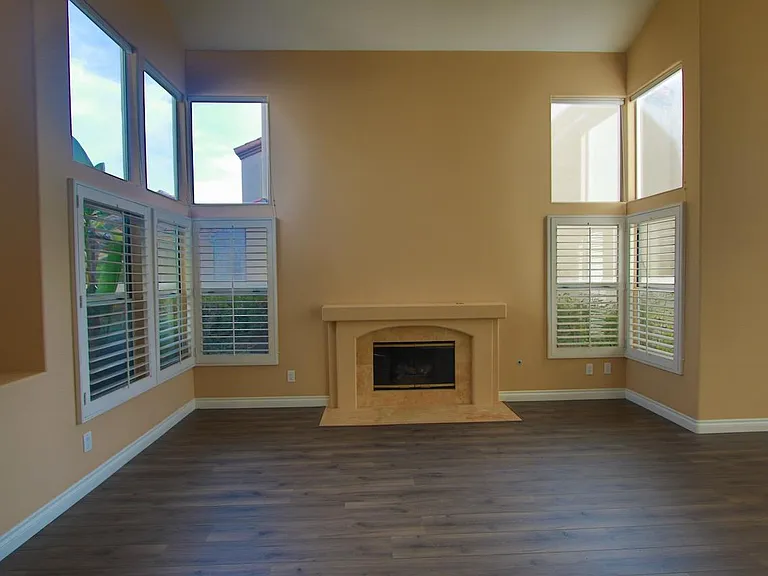 Cozy natural gas fireplace with ceramic logs
