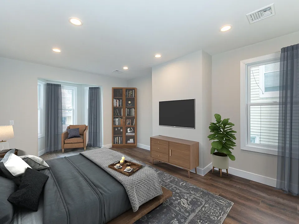 Primary bedroom is spacious with ensuite bathroom and closet