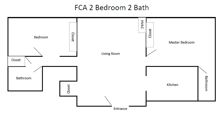 Floor plan 2 Bedroom 2 Bath