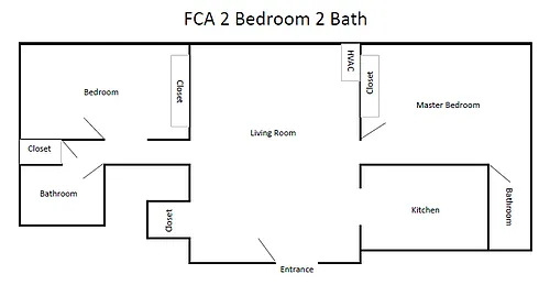 Floor plan 2 Bedroom 2 Bath