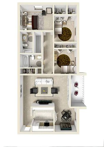 Floor plan 3BR - 2BTH