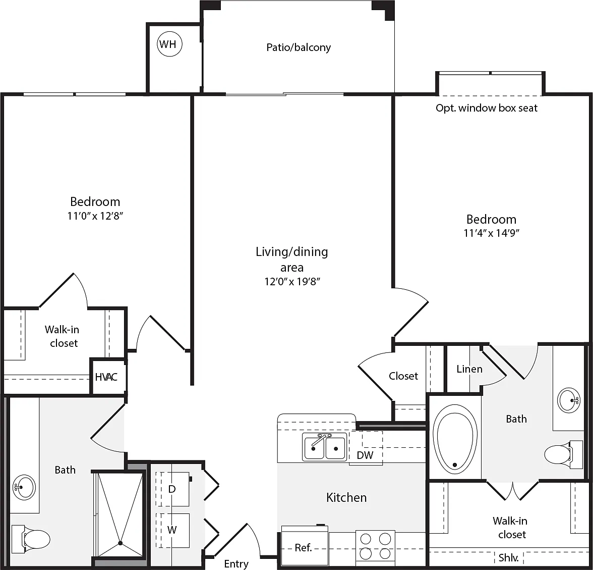 Floor plan 2 Bedrooms A