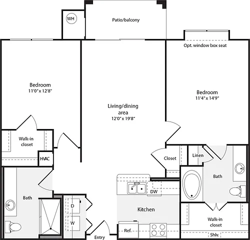 Floor plan 2 Bedrooms A