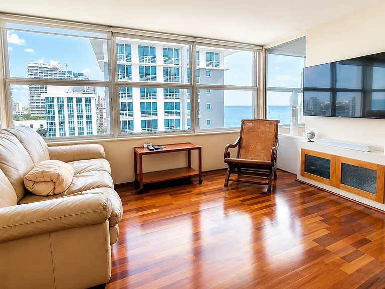 Modern Coastal High-Rise Living Room