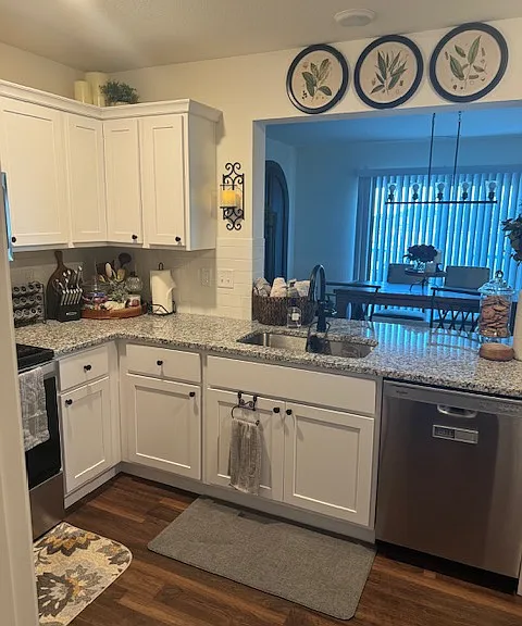 Kitchen looking in to dining room