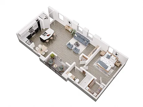 Floor plan 1 Bed 1 Bath