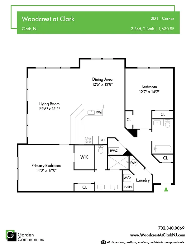 Floor plan $2.55/sq.ft. - 2D1 - Corner
